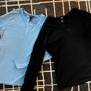 2- Mens Small H&M Henley Shirts